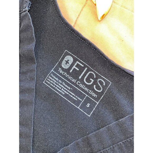 Figs Technical Collection Black V-Neck Scrub Top Women Size Small - Picture 4 of 7
